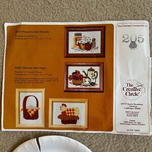 Vintage The Creative Circle Chicken and Eggs #205 Wool Embroidery Kit 1982